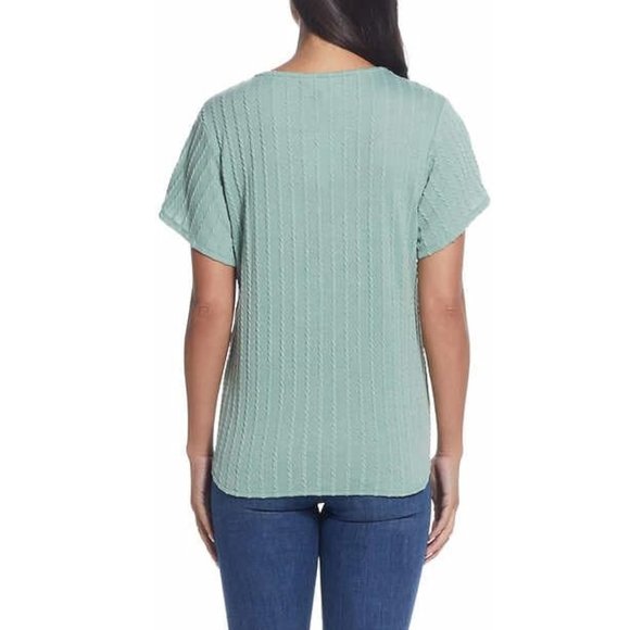 NWT Weatherproof Vintage Womens Tie Front Top Green Blouse Sz M $60 FLC171 - Picture 2 of 4